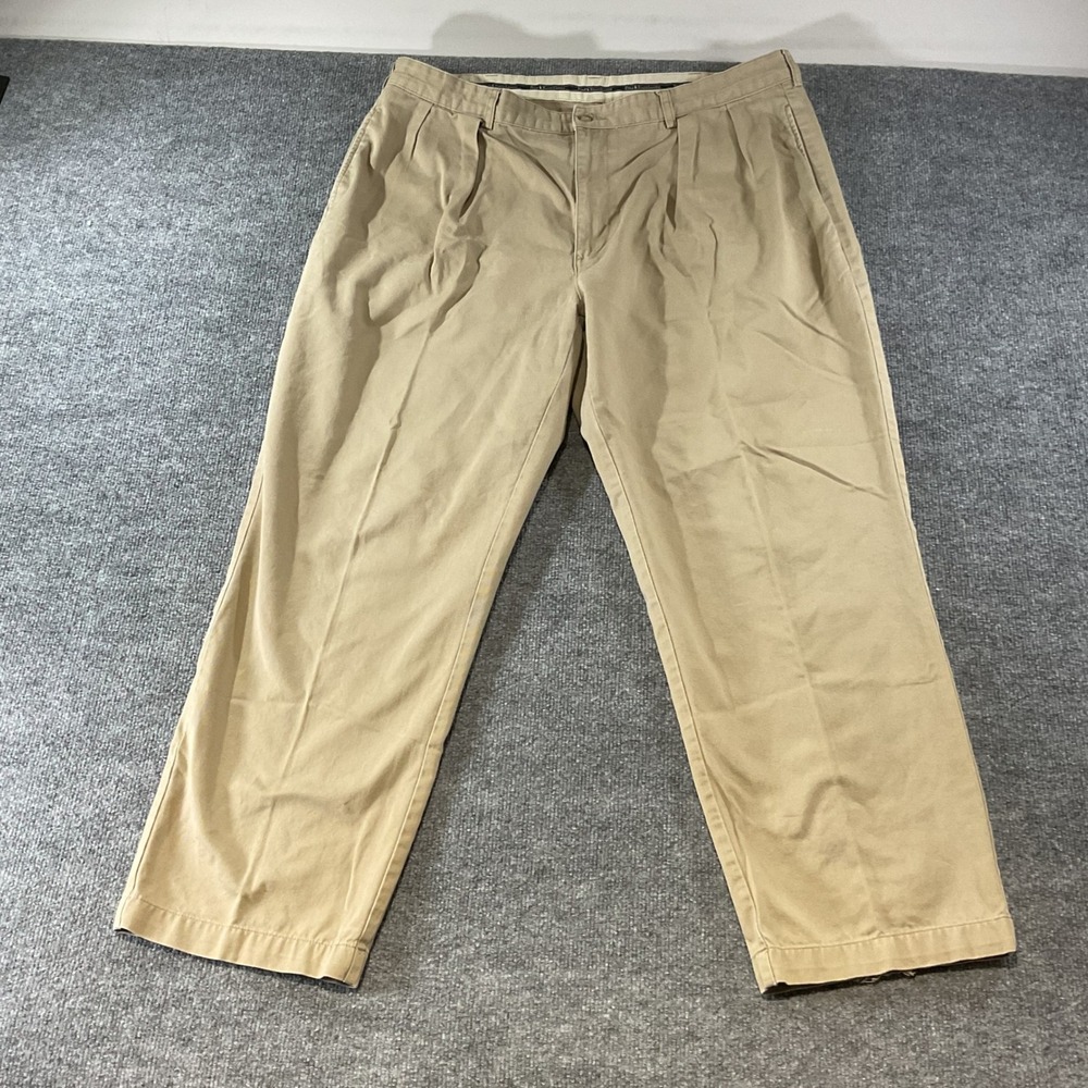 Polo Ralph Lauren Vintage Pants Mens 38x30 Khaki Pleated Chino Trousers Cotton